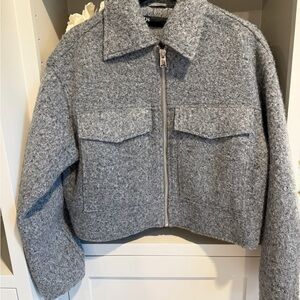Zara Gray Teddy Jacket